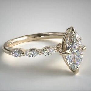 Gold Tone Cubic Zirconia Ring size 12